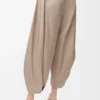 Pantaloni drappeggiati in cotone e seta Beige Pantaloni drappeggiati in cotone e seta Beige