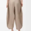 Pantaloni drappeggiati in cotone e seta Beige Pantaloni drappeggiati in cotone e seta Beige
