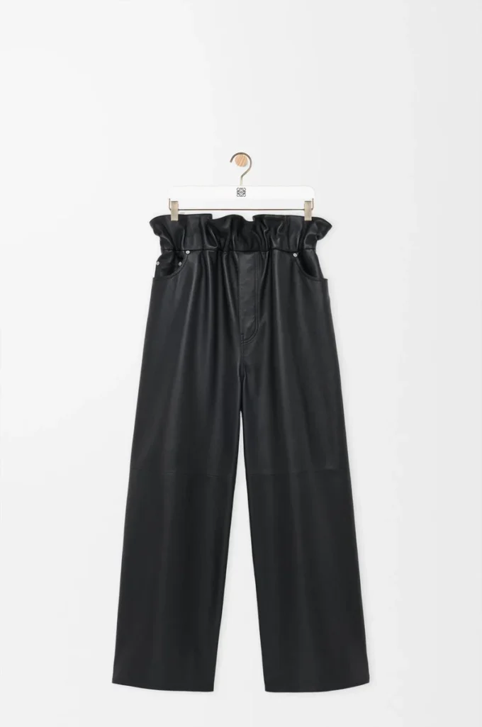 Pantaloni flamenco in nappa di agnello Nero