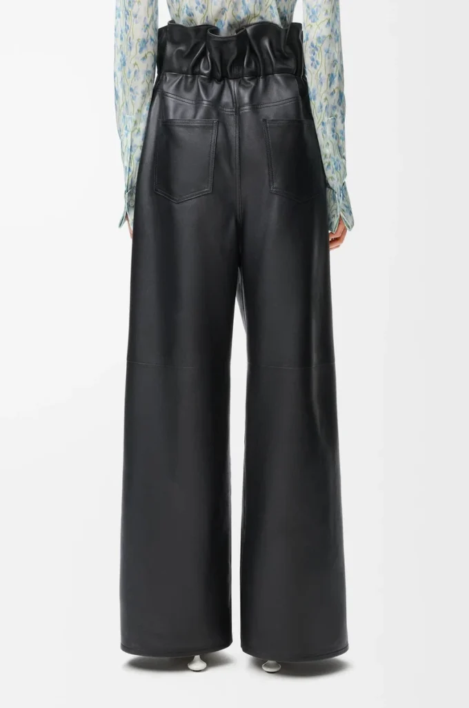 Pantaloni flamenco in nappa di agnello Nero