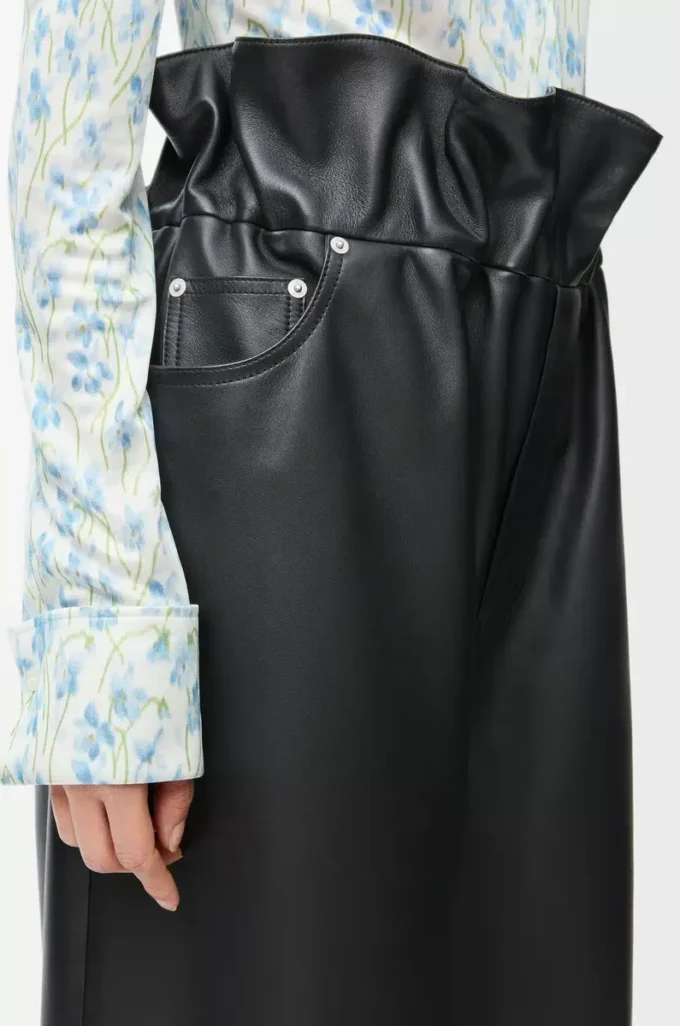 Pantaloni flamenco in nappa di agnello Nero