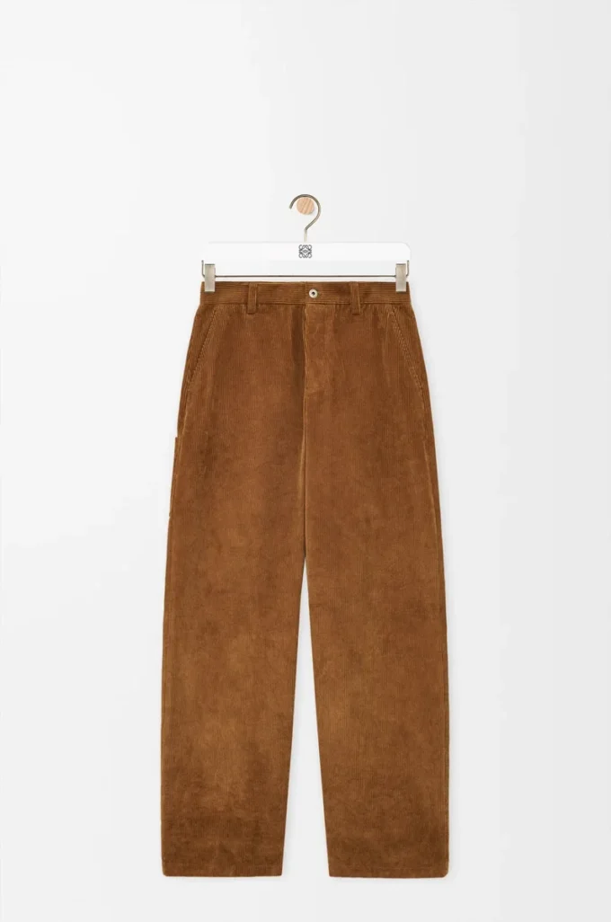 Pantaloni in cotone marrone