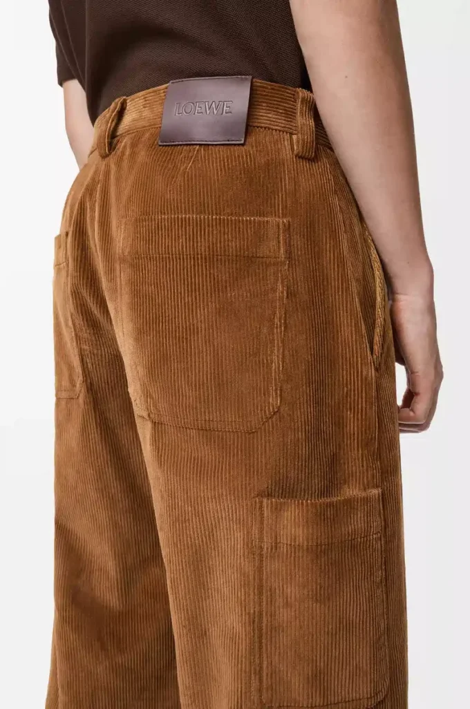 Pantaloni in cotone marrone