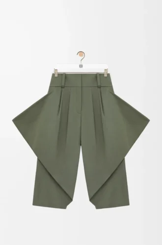 Pantaloni in cotone verde kaki