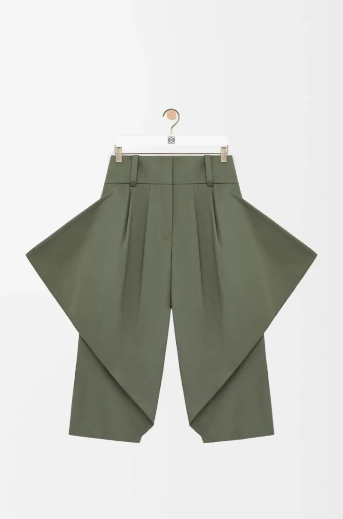Pantaloni in cotone verde kaki