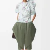 Pantaloni in cotone verde kaki