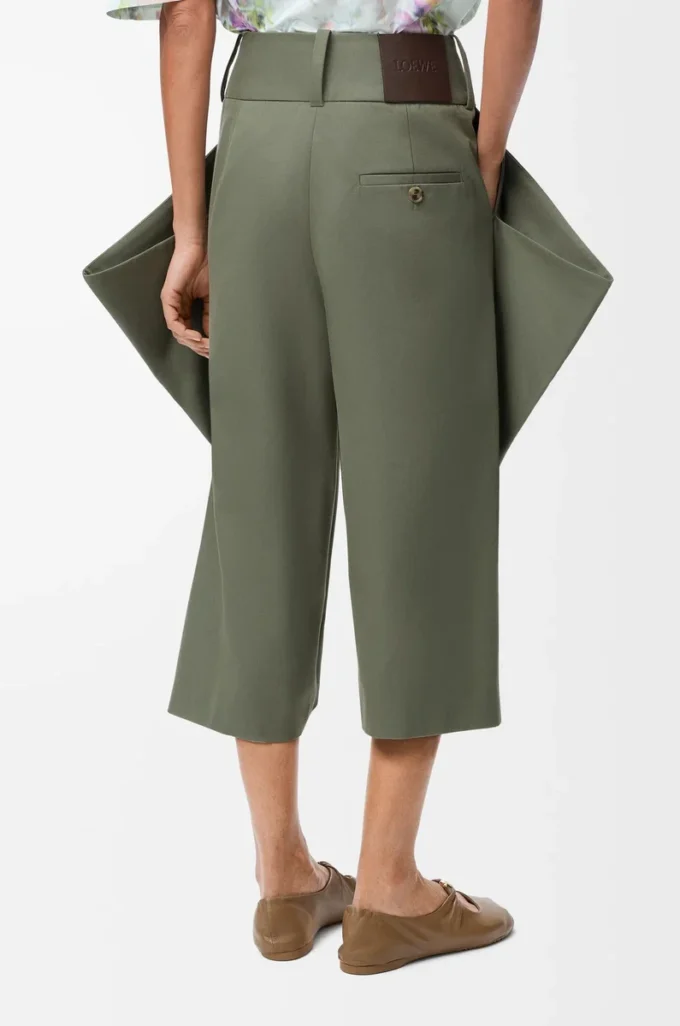 Pantaloni in cotone verde kaki