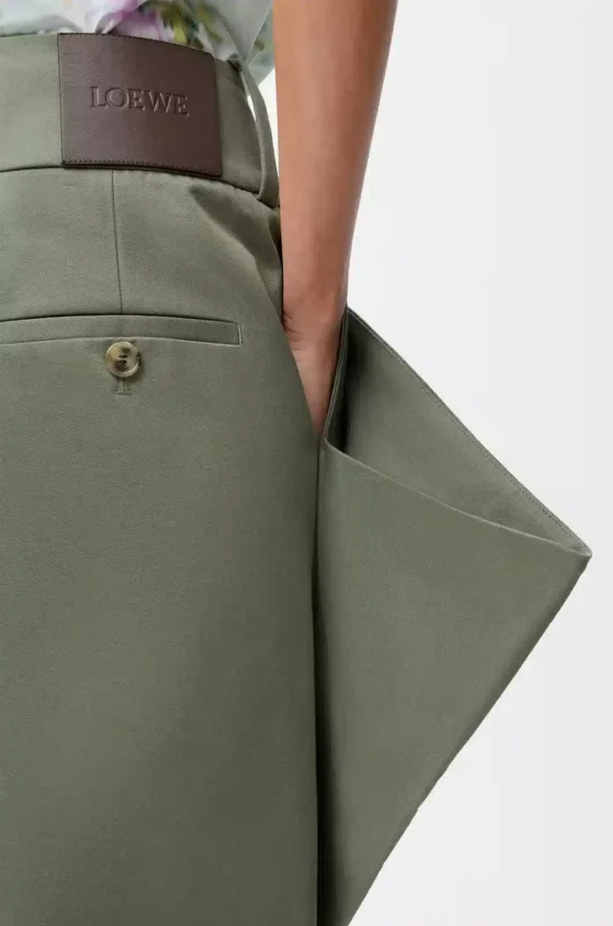Pantaloni in cotone verde kaki