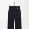 Pantaloni in lana Blu navy scuro