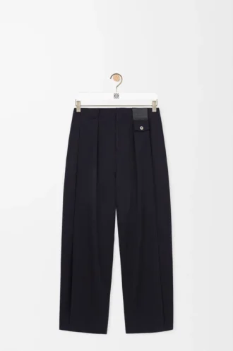 Pantaloni in lana Blu navy scuro Pantaloni in lana Blu navy scuro