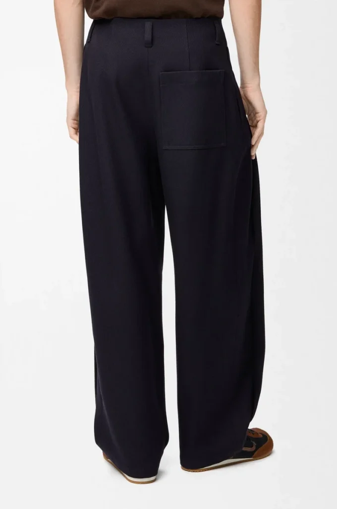 Pantaloni in lana Blu navy scuro