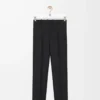 Pantaloni in lana e seta Nero