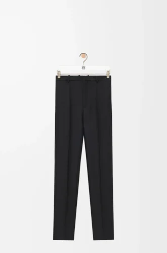 Pantaloni in lana e seta Nero
