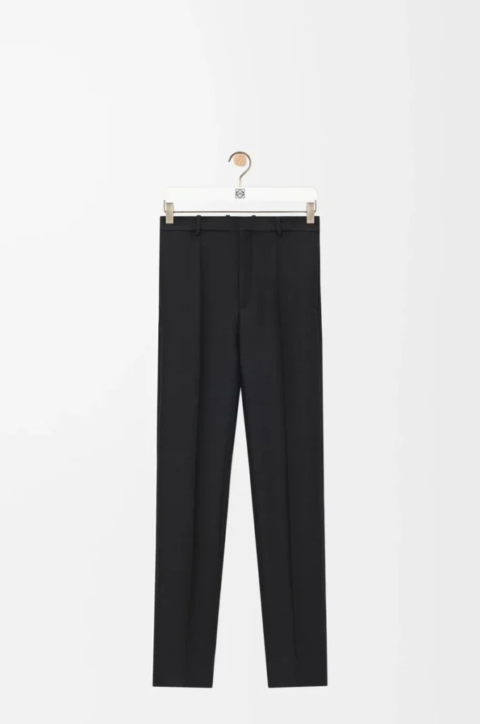 Pantaloni in lana e seta Nero