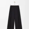 Pantaloni in lana e seta Nero