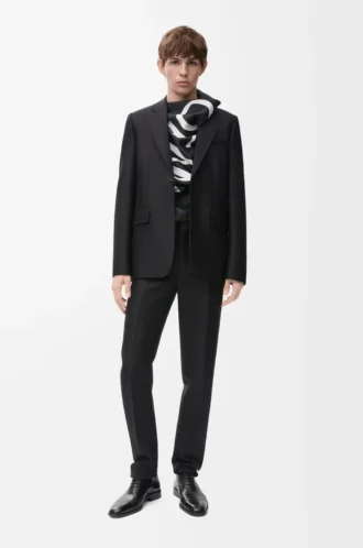 Pantaloni in lana e seta Nero
