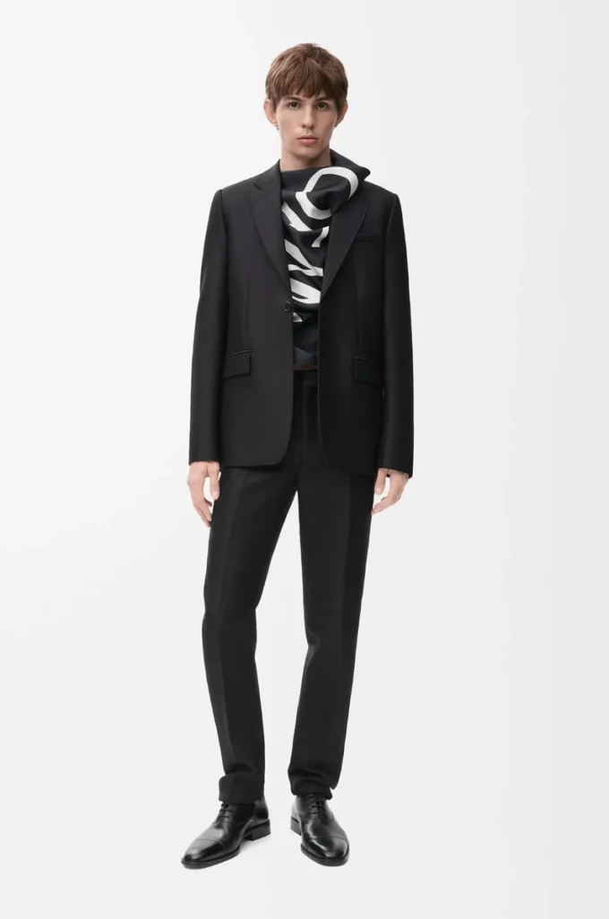 Pantaloni in lana e seta Nero