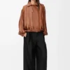 Pantaloni in lana e seta Nero