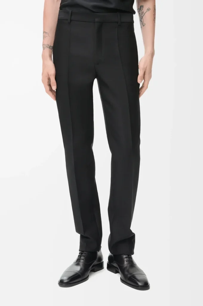 Pantaloni in lana e seta Nero