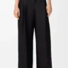 Pantaloni in lana e seta Nero