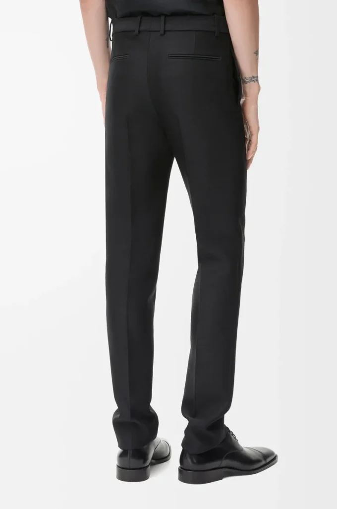 Pantaloni in lana e seta Nero