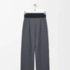 Pantaloni in lana grigio melange