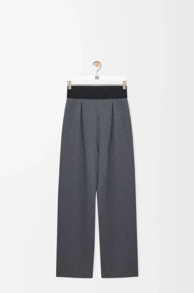 Pantaloni in lana grigio melange