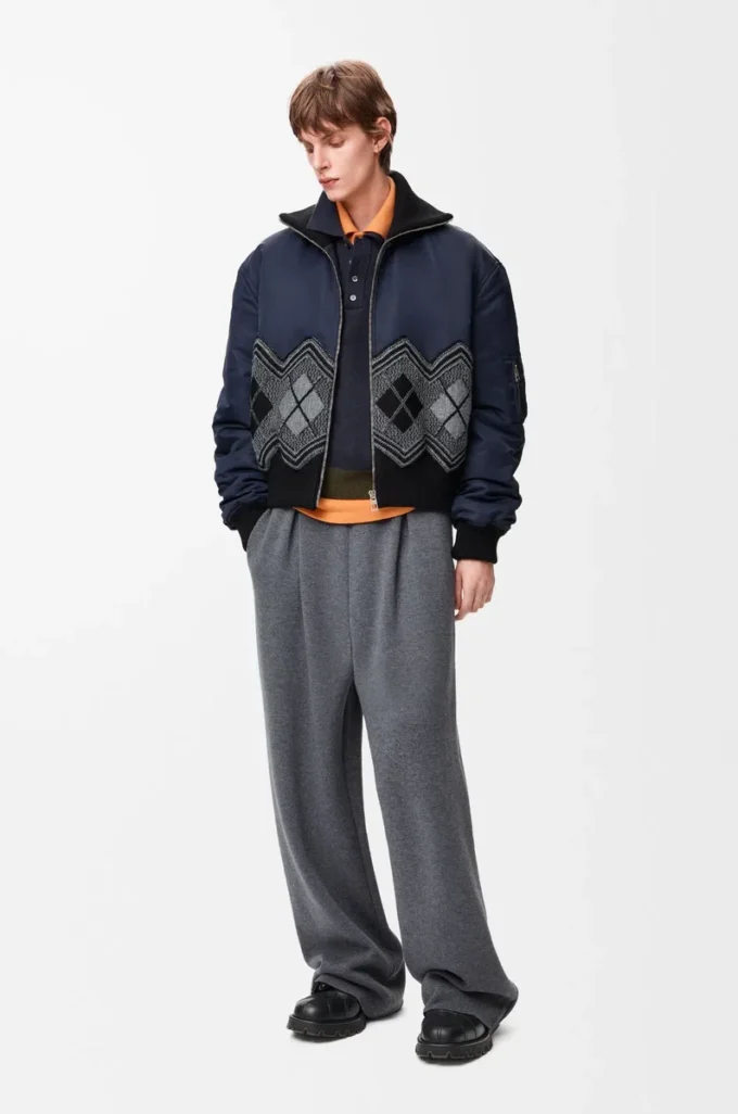 Pantaloni in lana grigio melange