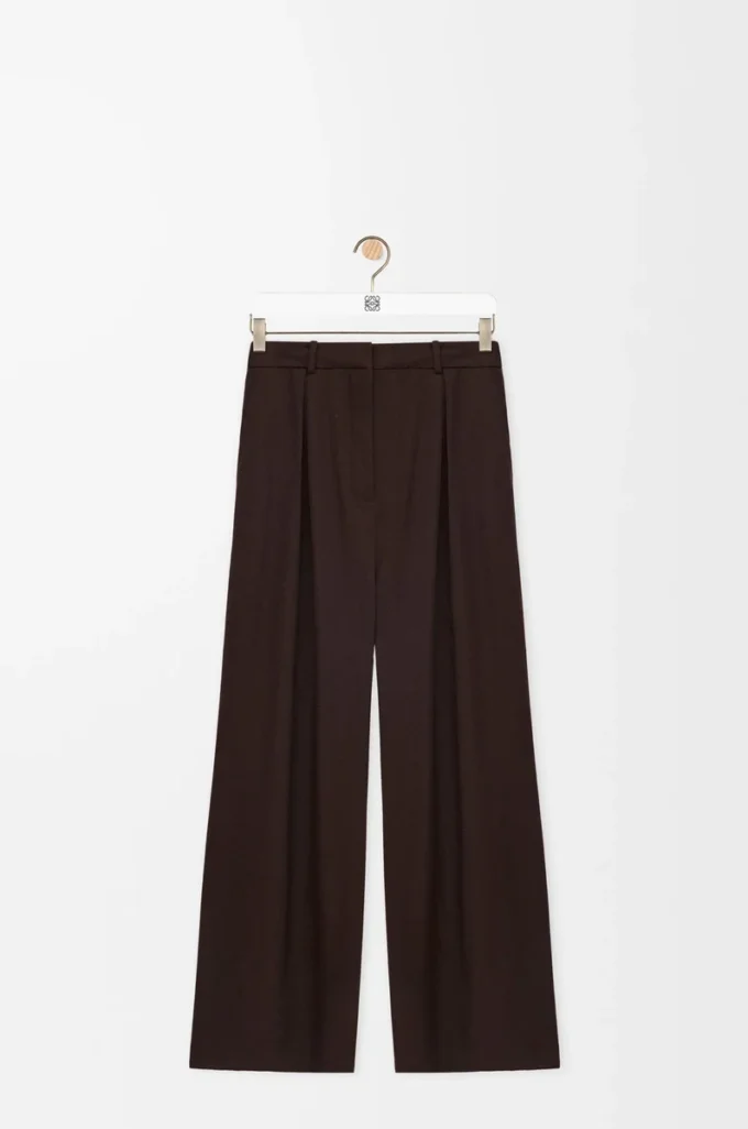 Pantaloni in lana Marroni
