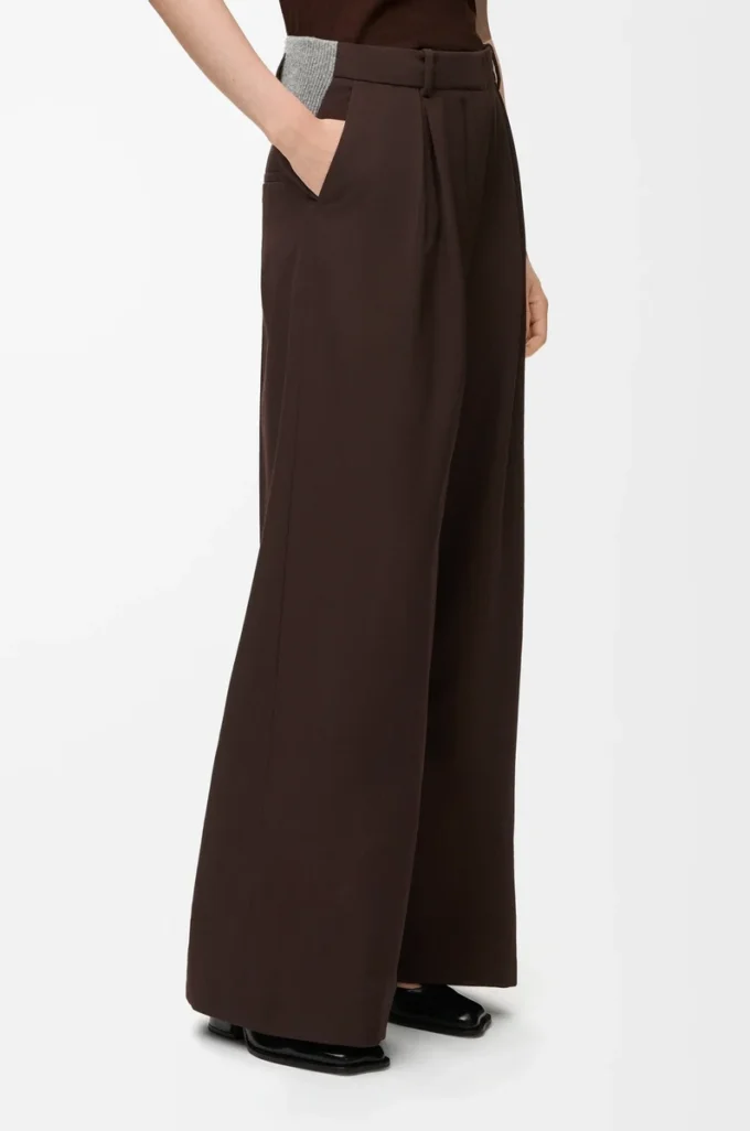 Pantaloni in lana Marroni