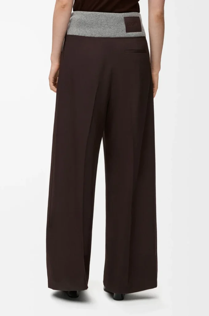 Pantaloni in lana Marroni