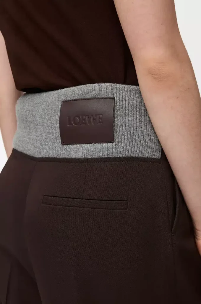 Pantaloni in lana Marroni
