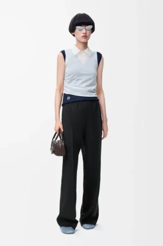 Pantaloni in lana Nero