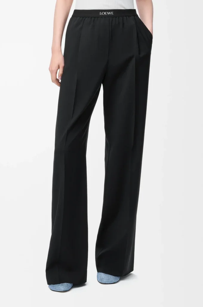 Pantaloni in lana Nero