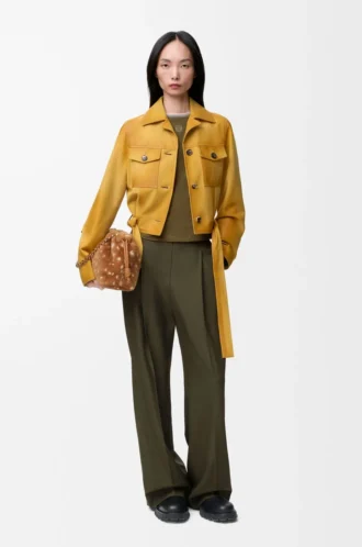 Pantaloni in lana verde kaki Pantaloni in lana verde kaki