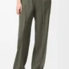 Pantaloni in lana verde kaki Pantaloni in lana verde kaki