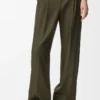 Pantaloni in lana verde kaki Pantaloni in lana verde kaki