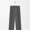 Pantaloni in misto lana grigio melange
