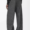Pantaloni in misto lana grigio melange