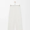 Pantaloni in misto viscosa elasticizzata Bianco