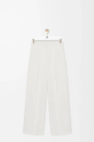 Pantaloni in misto viscosa elasticizzata Bianco