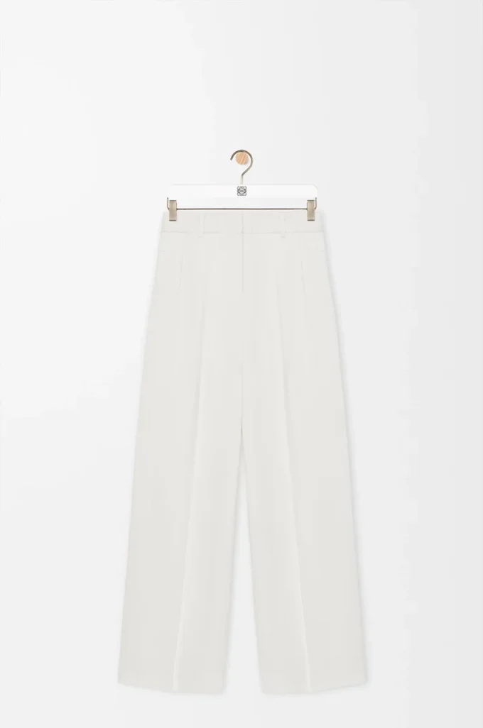 Pantaloni in misto viscosa elasticizzata Bianco