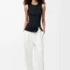 Pantaloni in misto viscosa elasticizzata Bianco