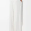 Pantaloni in misto viscosa elasticizzata Bianco