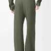 Pantaloni in misto viscosa verde kaki