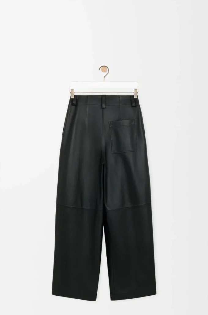 Pantaloni in nappa di agnello nero