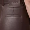 Pantaloni in pelle di agnello nappa marrone cioccolato