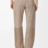 Pantaloni in pelle scamosciata di capra Beige scuro