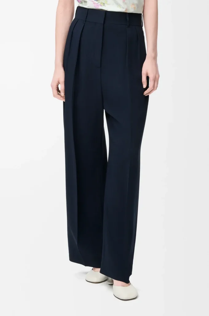 Pantaloni in viscosa elasticizzata Blu notte