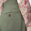Pantaloni in viscosa elasticizzata verde kaki chiaro